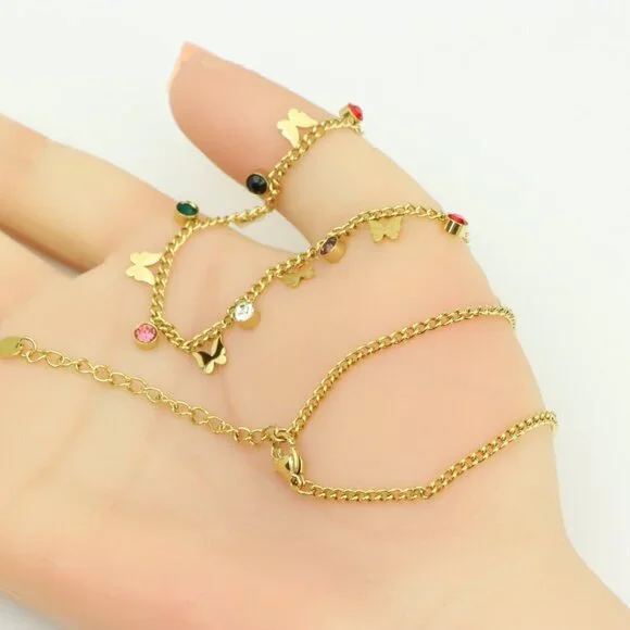 Colorful Charm Yellow Necklace with Gold Plated Chain, XPNL0371 - Picture 4 of 11